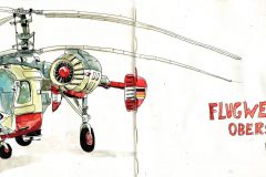 Hubschrauber in Flugwerft